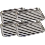 Edelstahl Grillschale, BBQ Grillzubehör, 35x24cm , 4x Grillschale