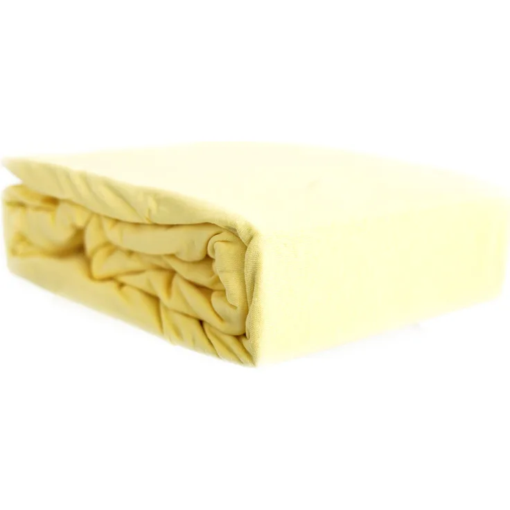 Jersey Spannbettlaken 100% Baumwolle 140-160x200 cm + 25 cm Rundumgummizug Gelb