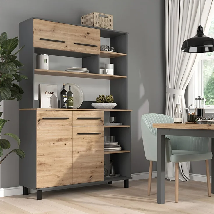 Küchenbuffet Pure Artisan-Eiche/Anthrazit 120.2 x 177 cm Vicco – Bild 3