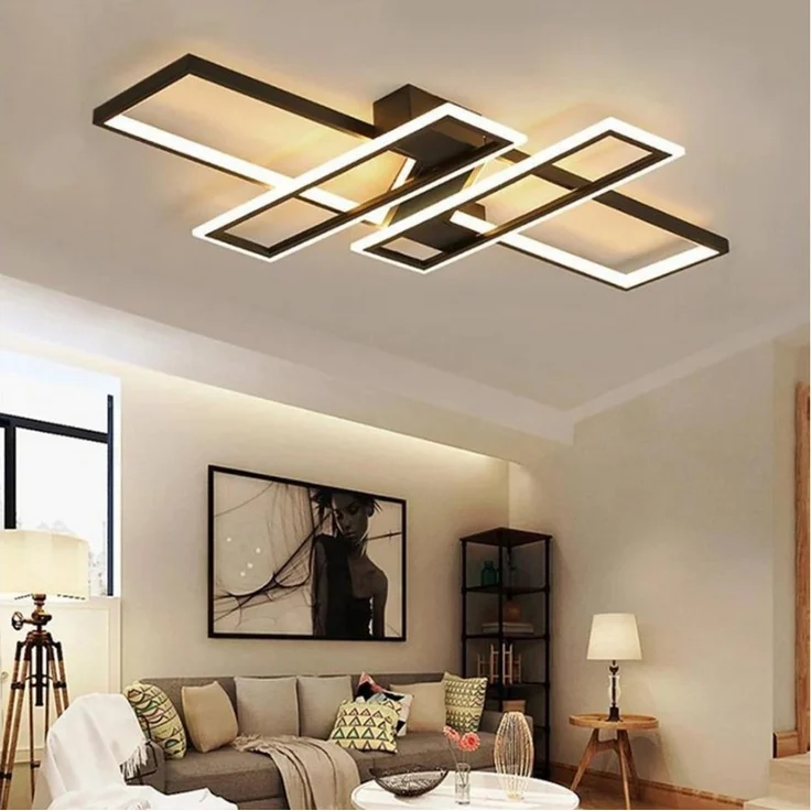 OYLCDI Deckenleuchten LED Deckenlampe 94W Dimmbar mit Fernbedienung 3000-6500k, LED fest integriert, Dimmbar Hängeleuchte Aluminium, LED fest integriert Hängeleuchte Wohnzimmer Schlafzimmer Arbeitszimmer, Kaltweiß, Warmweiß, Neutralweiß, Mit Fernbedien... – Bild 5