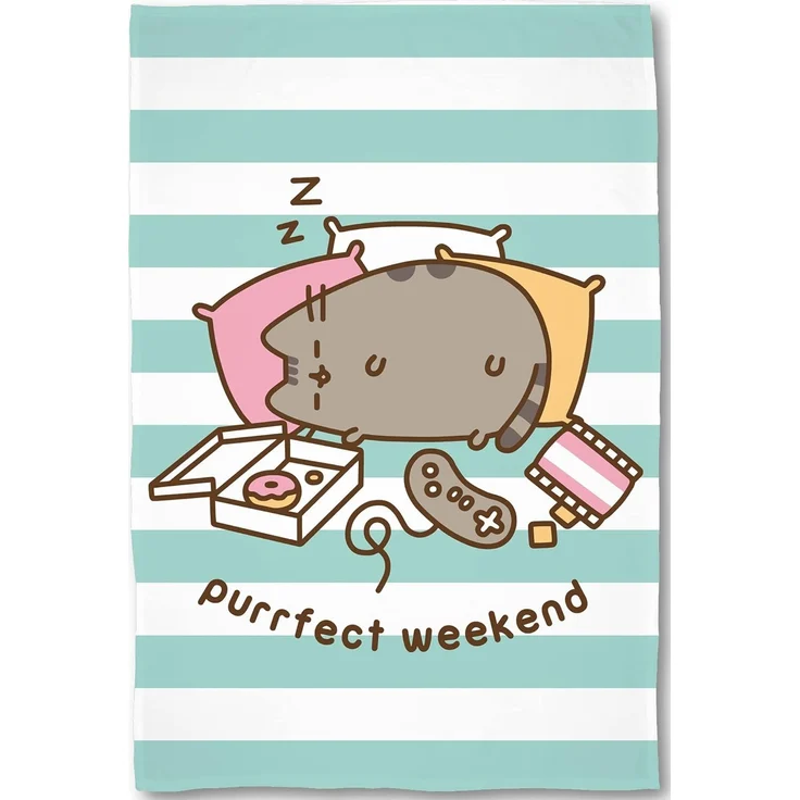 Kinderdecke Pusheen Purrfect Weekend 160x200 cm weich, kuschelig Coral Fleecedecke, BERONAGE, passend zur Bettwäsche, ideal für Sofa, Couch, Bett, Auto, Camping – Bild 1