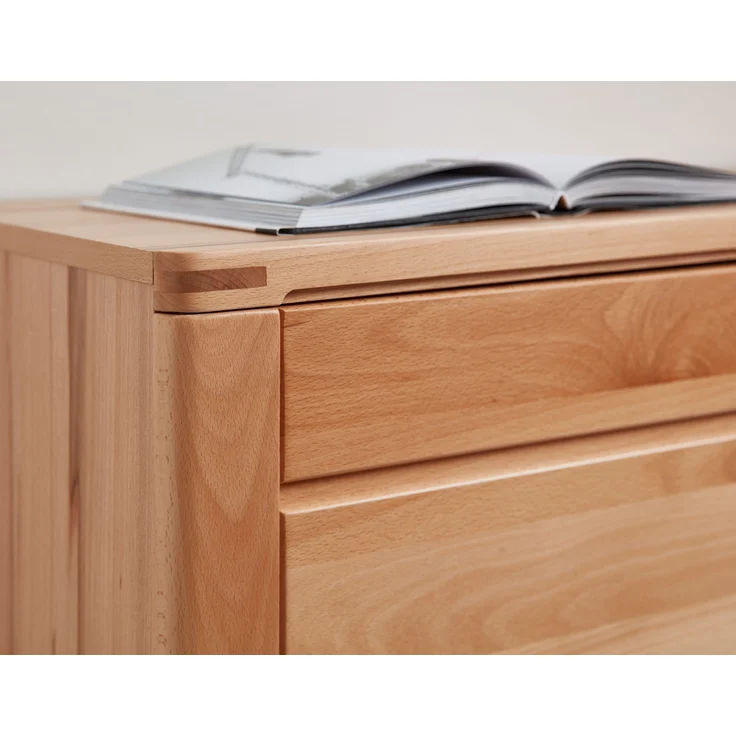 Wohnwand >Nature One< 3-teilig, mit LED, FSC, in Kernbuche teimassiv - 330x180x45cm (B/H/T) – Bild 4