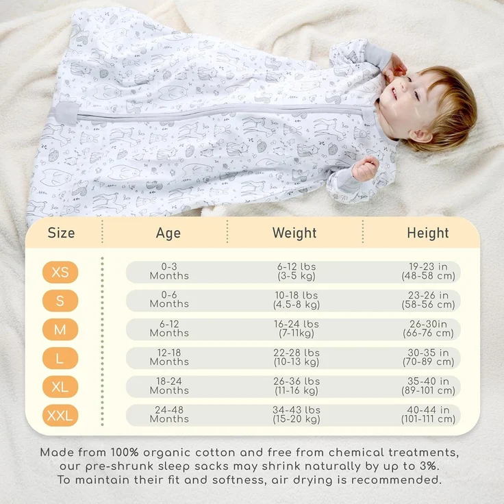 Mama Cheetah Baby Schlafsack mit Ärmeln, 0.5 TOG Bio-Baumwolle Wearable Blanket und Zwei-Wege-Reißverschluss, Swaddle Transition Long Sleeve Sleep Sack für Neugeborene to Kleinkind, 6-12 Monate – Bild 7