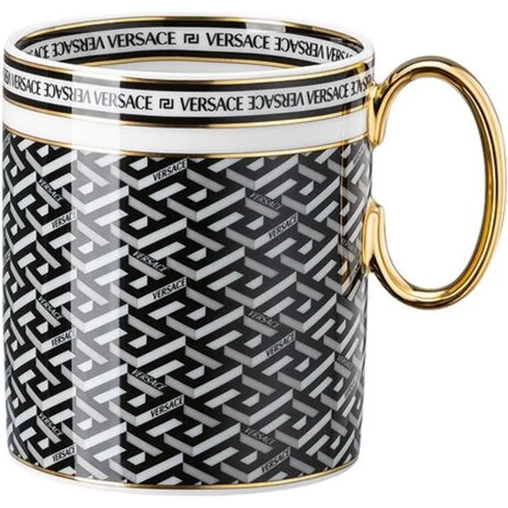 Rosenthal Versace La Greca Signature Black Becher mit Henkel