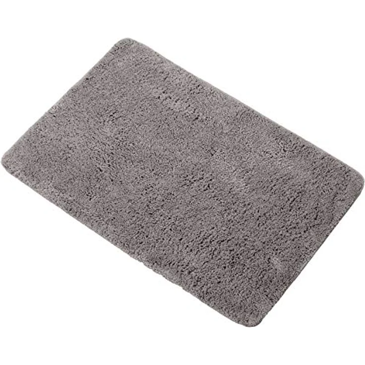 Brandsseller Badematte 60x90 cm Badteppich Badvorleger Badezimmerteppich Duschvorleger Grau – Bild 3