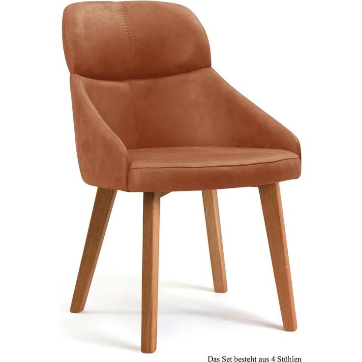 Esszimmerstuhl (4er-Set) Dasya 52x82x63 Eiche geölt/Cognac
