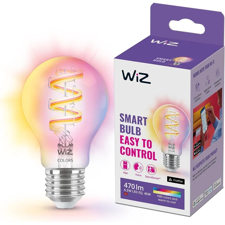 WiZ White & Color 60W E27 ST64 Edison Tunable Einzelpack