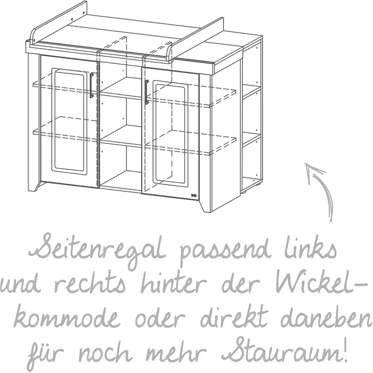 roba Kinderzimmerset 'Felicia' 3-teilig - Bett 70 x 140 - Kleiderschrank 3-türig - Weiß / Luna Elm – Bild 13