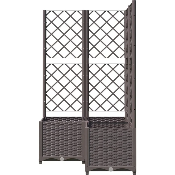 vidaXL Pflanzkübel mit Rankgitter Braun 80x80x136 cm PP 318265 – Bild 4