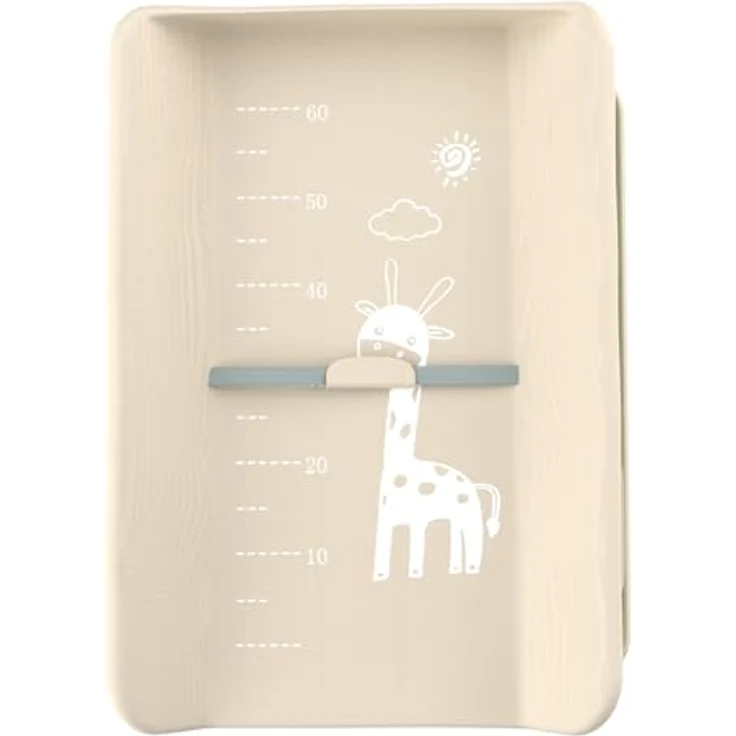 Wickeltisch, zusammenklappbar, mit Aufbewahrungskorb, Struktur aus Eisen, max. Belastung 25 kg, für Neugeborene, ergonomisches Design, Wickeltisch, 75 x 68 x 83–91 cm (A) Cremeweiß – Bild 4