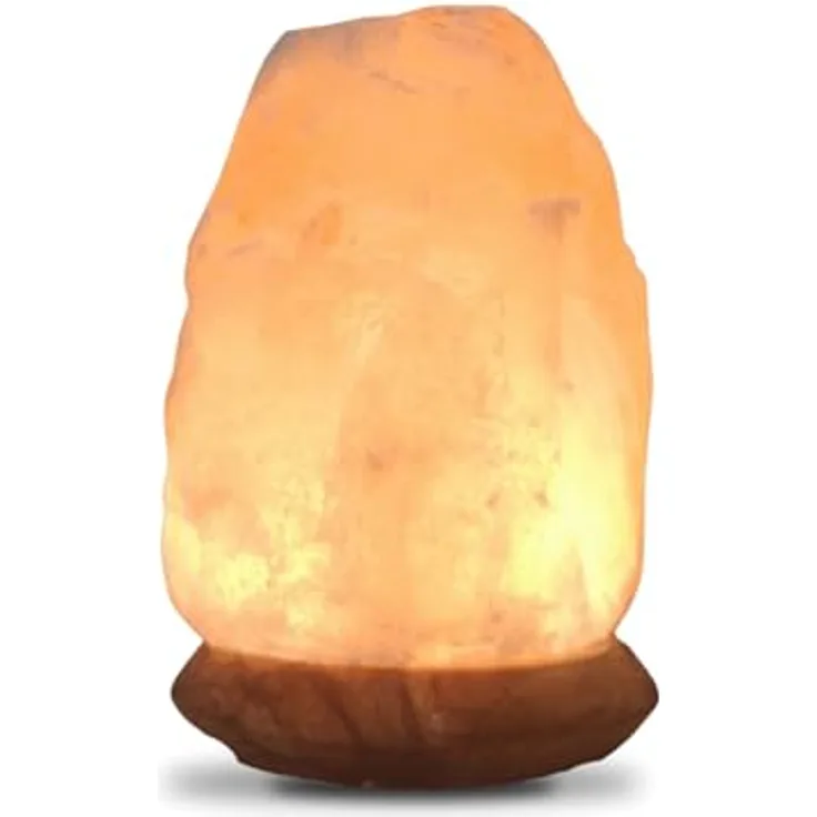 USB -Steinsalz -USB -Lampe - 100% authentisches natürliches Himalaya aus Salt Range Pakistan -Salzkristall - Handgeschnitzt - Holzbasis - USB -Stromkabel - ca. 500 g - Zen'light