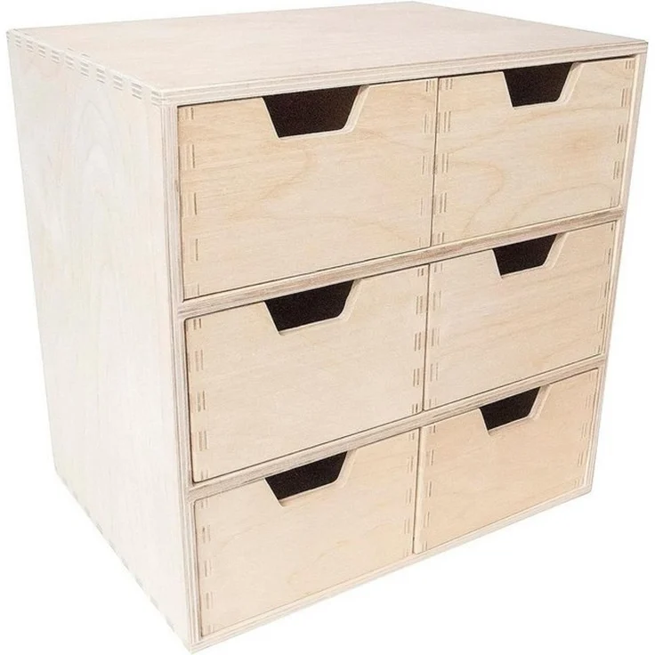 Creative Deco Schubladenbox Schubladenelement Mini-Kommode für Kleinigkeiten aus Birkensperrholz, (6-St) – Bild 4