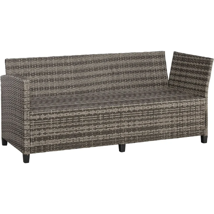 KONIFERA Gartenlounge-Set Rotterdam, (Set, 20-tlg, 3x 3er Sofa, 2x Hocker, 1x Tisch 120x82x67cm, inkl. Auflagen), Polyrattan, Stahl, Tischplatte aus Nonwood – Bild 4