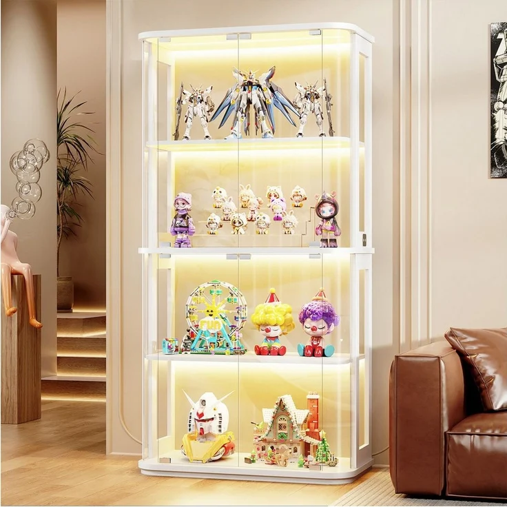 BROTTAR Glasvitrine im Runddesign 4 Ebenen mit LED Beleuchtung & Sensor (1-St) Vitrine für Figuren und Sammlungen – Bild 2