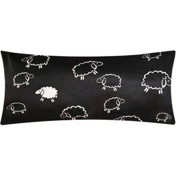 Heubergshop Kissenbezug, (1 Stück), 40x80cm – Schafe Lämmer Schwarz Weiß 100% Baumwolle (1 x 99/1 40x80) – Bild 4