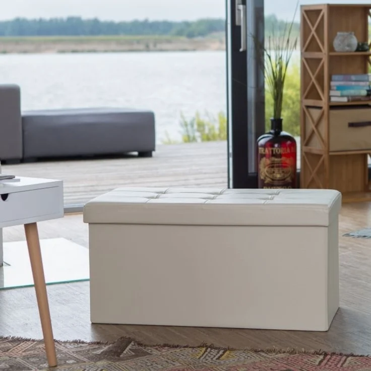 Sitzbank mit Stauraum Kunstleder – Bild 2