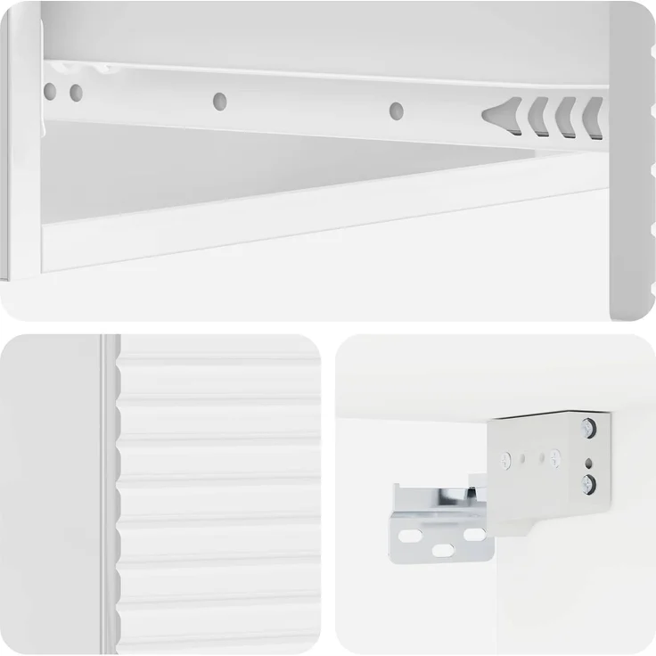 vidaXL Wandmontierter Beistelltisch Hochglanz Weiß 87,5 x 34,5 x 17 cm 898669 – Bild 8