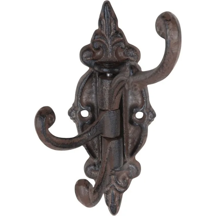Garderobenhaken aus Gusseisen. Haken sind unterschiedlich lang und drehbar