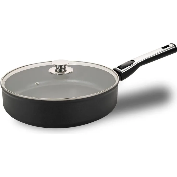 Pfannen Bratpfannen Pfannenset Cerafit Plasma Antihaft Beschichtung Genius NEU Hochrandpfanne Ø28cm + Glasdeckel 24691