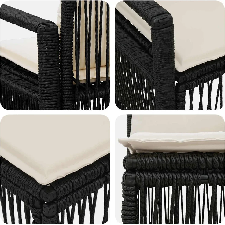vidaXL Gartensofa-set 9 stk. 9-Sitzer Schwarz Poly-Rattan 3435733 – Bild 7