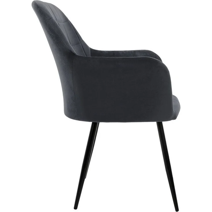 ML-DESIGN Stuhl Esszimmerstuhl ergonomisch & gepolstert Esstischstuhl mit Rückenlehnen (4 St), Wohnzimmerstuhl Dunkelgrau Samtbezug Küchenstuhl Polsterstuhl – Bild 2