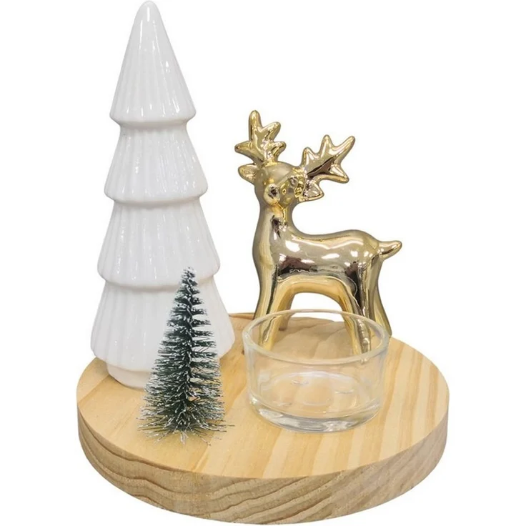 HTI-Living Weihnachtsszene Teelichthalter Winterwald, Weihnachtsdeko Leuchtdeko – Bild 1