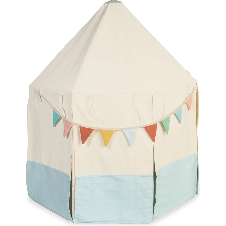 Pinolino 'Pavillon Yuma' Zelt, Baumwolle / Polyester, Blau / Beige, 124 x 124 x 142 cm – Bild 2