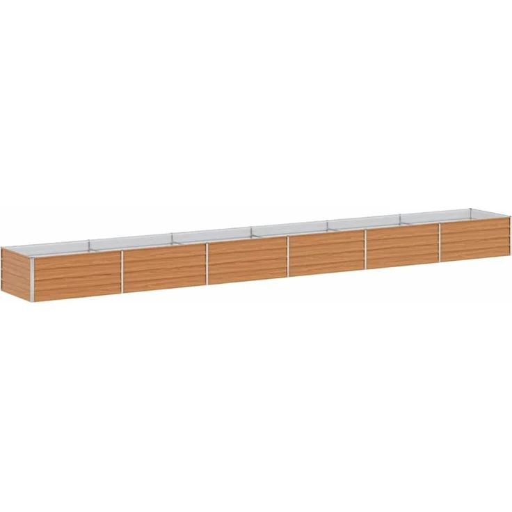 vidaXL Hochbeet Hellbraun 600 x 80 x 45 cm Verzinkter Stahl 42017342 – Bild 1