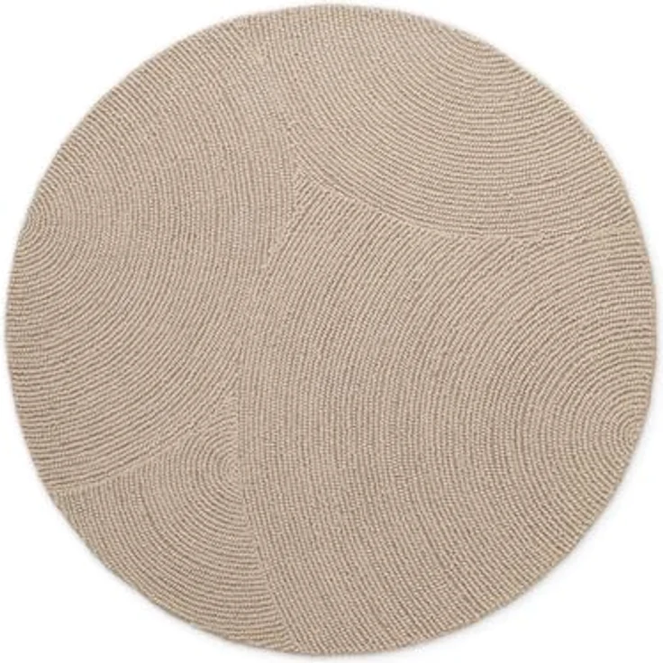 XXXL Wollteppich Eleni, Rund, Beige, Struktur, ca. 200 cm Durchmesser, pflegeleicht, für Fußbodenheizung geeignet, handgetuftet aus 100% Wolle – Bild 11