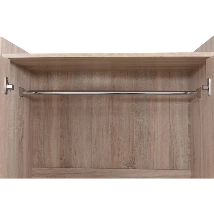 Schrank HWC-P44, Kleiderschrank Garderobenschrank 2 Türen Push-to-open, MDF 184x80x40cm ~ Sonoma-Eiche-Optik – Bild 6