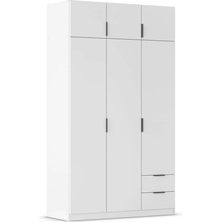 Rauch Möbel Lagoa, Kleiderschrank, Garderobe für Schlafzimmer, Kinderzimmer, Jugendzimmer 6-türig, 2 Schubladen, Farbe Weiß, Breite 136 cm – Bild 1