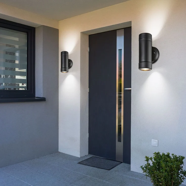 2er Set LED Wandleuchten in Schwarz für den Garten COTOPA – Bild 4