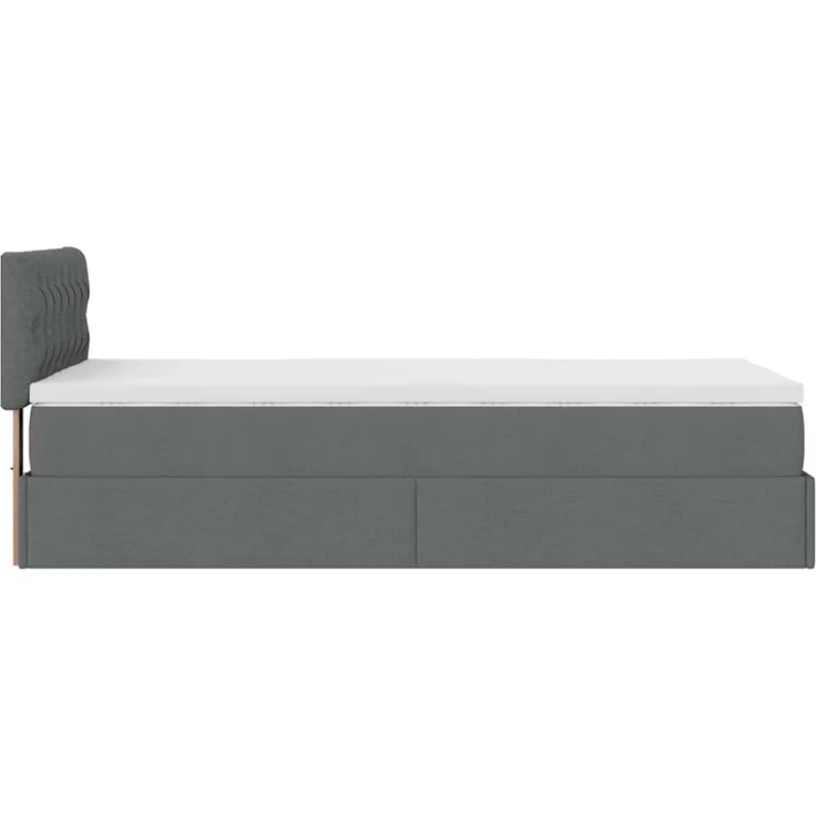 vidaXL Ottoman-Bett mit Matratze Dunkelgrau 100x200 cm Stoff 3311519 – Bild 9