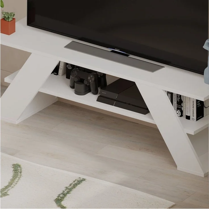 Decortie TV-Schrank Farfalla Moderner TV-Ständer, Multimedia-Center, TV-Möbel, 120 x 33,5 x 40 cm – Bild 3