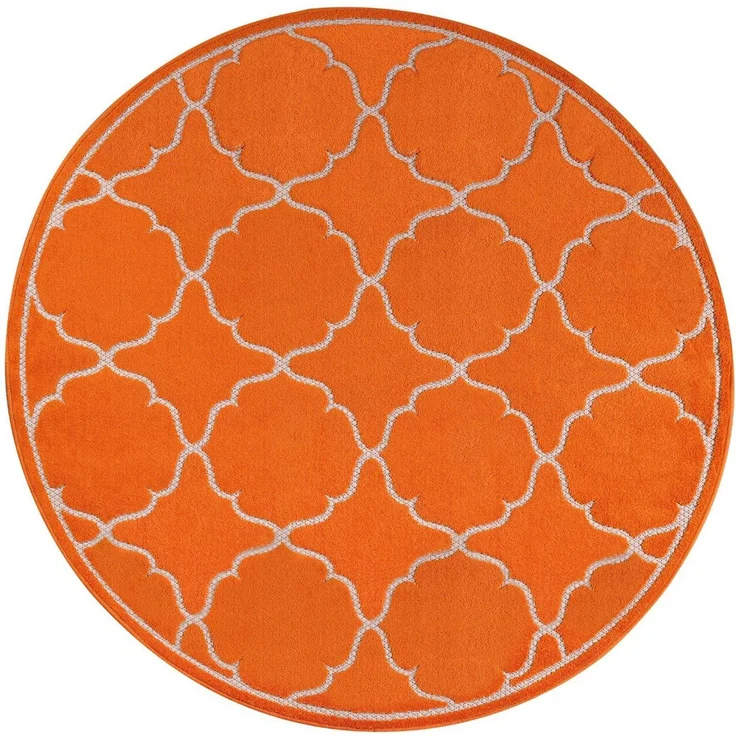 Sanat 'Berlin' Teppich, Höhe: 6 mm, In -und Outdoor geeignet, Orange, 150 cm Rund – Bild 2