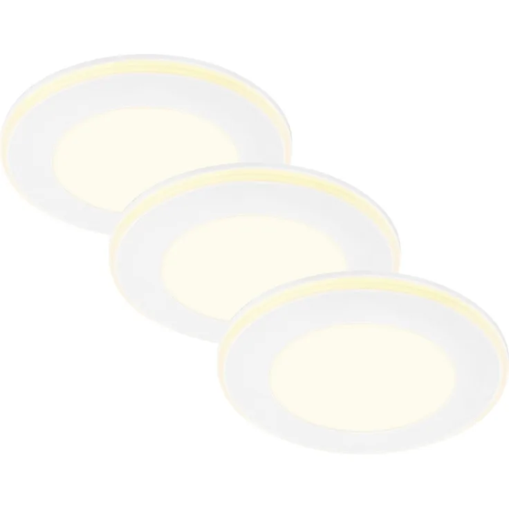 Briloner LED-Einbauleuchten 3er Set Mini 4,9W ,425lm weiß Nachtlichtring