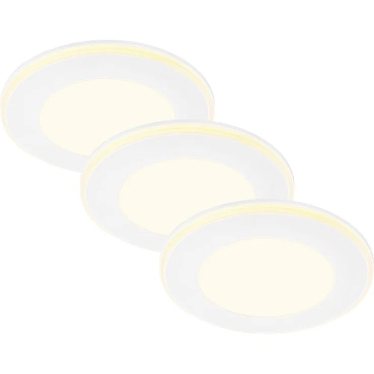 Briloner LED-Einbauleuchten 3er Set Mini 4,9W ,425lm weiß Nachtlichtring – Bild 1