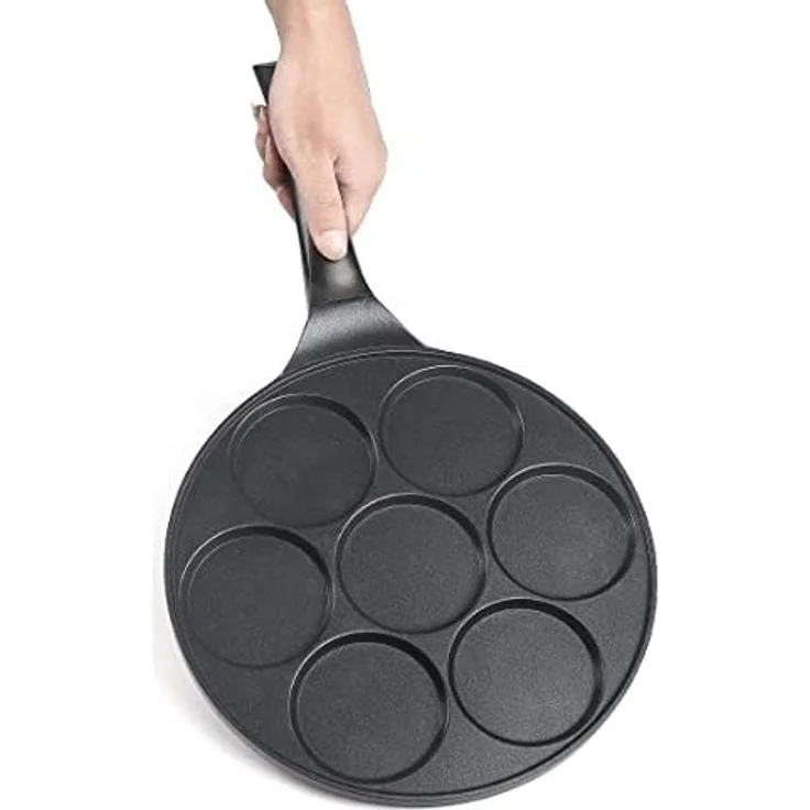 Pfannkuchen Pfanne Ø26cm 7 Fächer Induktion Alu Guss Spiegelei Crepespfanne Pancake geeignet für alle Herdarten – Bild 3