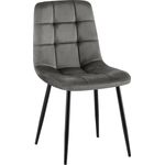CLP Esszimmerstuhl Antibes Samtbezug gepolstert mit Rückenlehne bis 150 kg,dunkelgrau