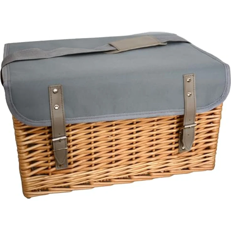 UNUS GARDEN Picknickkorb Weiden-Picknickkorb (41 x 29 x 24 (BxTxH), 4-Personen 33-teiliges Komplettset Serviertisch Picknickdecke Geschirr – Bild 5