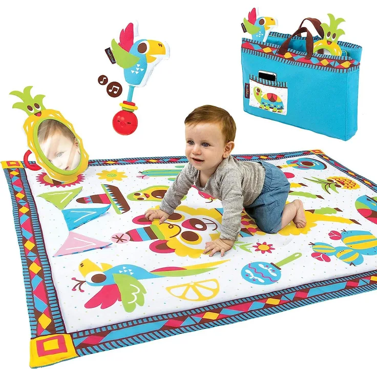 Yookidoo - Spieldecke Fiesta extra groß mit integrierter Tasche praktisch für unterwegs