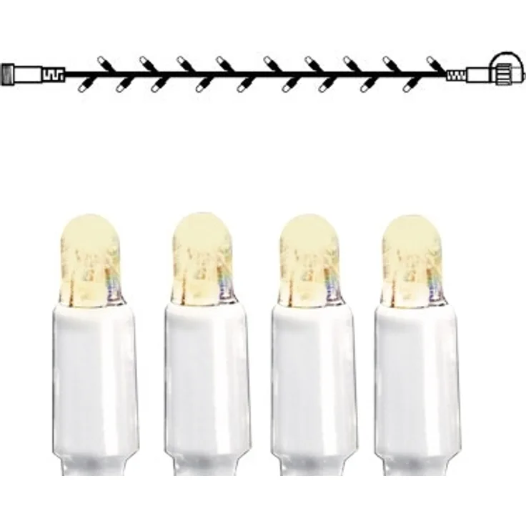 System LED "LED-Lichterkette 5m" 50 LEDs warmweiß, IP44, Kabel weiß