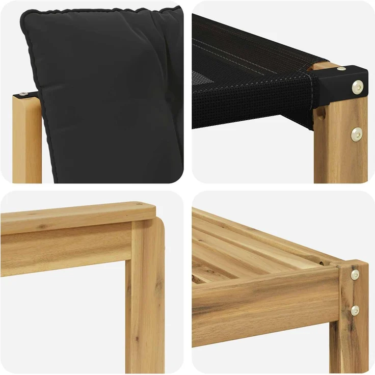 vidaXL Outdoor-Sofagarnitur mit Kissen 5 pcs Weiß und Schwarz 3389446 – Bild 8