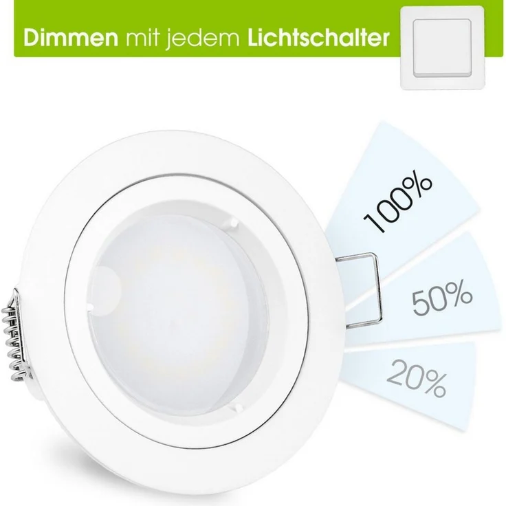 linovum LED Einbaustrahler fourSTEP LED Einbauspot "Dimmen ohne Dimmer" GU10 5W neutralweiss, Neutralweiß – Bild 2
