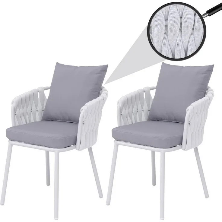 MCW Gartenstuhl MCW-P89 (Set), Hohe Stoffqualität 180 g/m², Bezug waschbar bei maximal 40°
