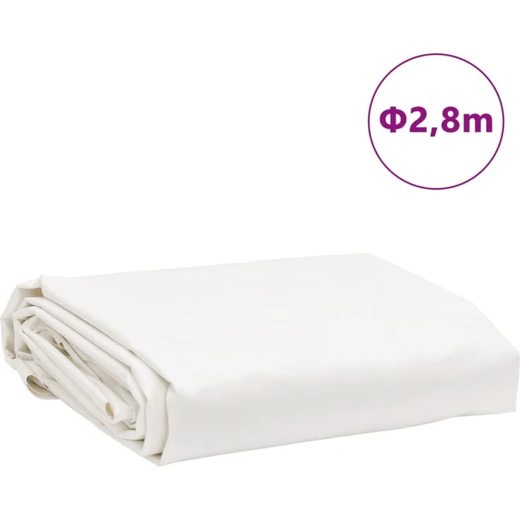 vidaXL Abdeckplane Weiß Ø 2,8 m 650 g/m² 156231 – Bild 8