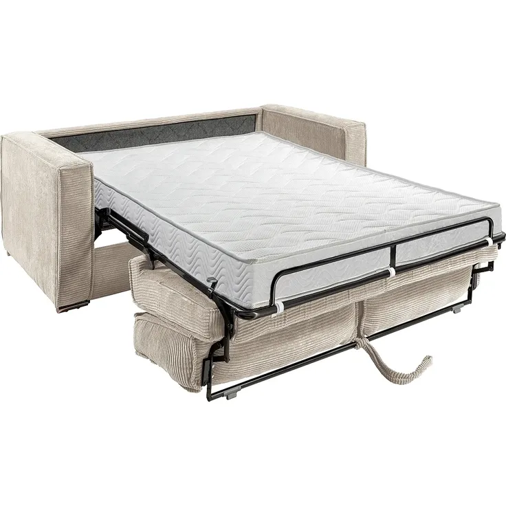 Vente-unique - LORETO Sofa SamtStoff Beige - B 95 cm x H 90 cm x L 195 cm – Bild 4