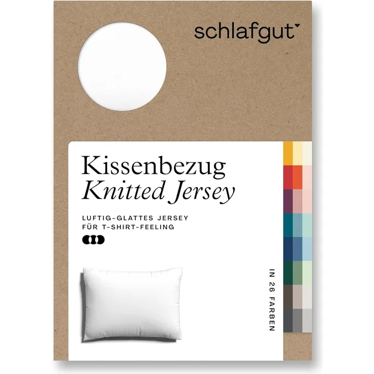 Schlafgut Knitted Jersey Bettwäsche | Kissenbezug einzeln 70x90 cm | full-white