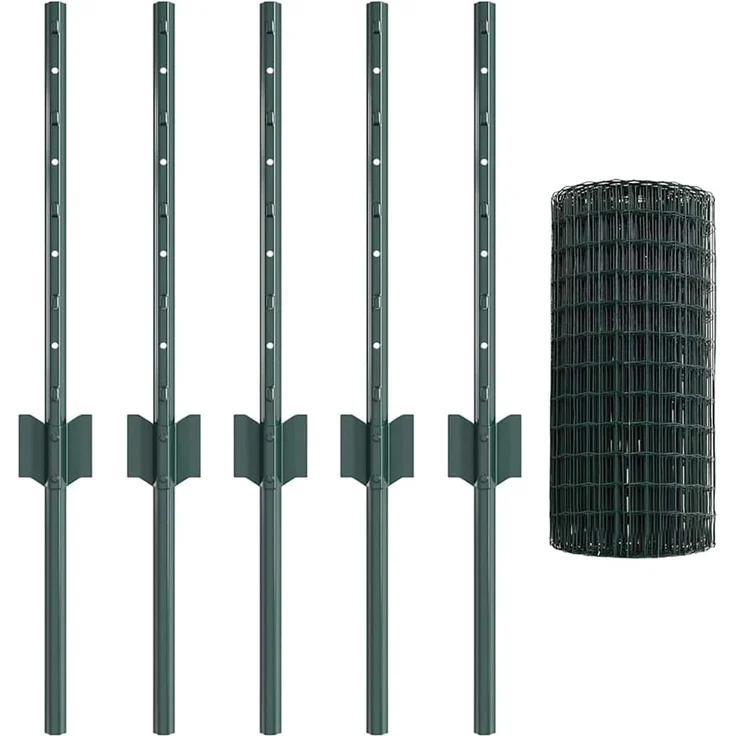 vidaXL Zaun mit Pfosten Grün 3335964 – Bild 2