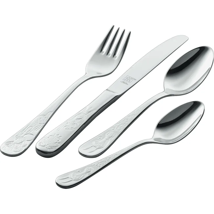Kinderbesteckgarnitur, 4tlg, Edelstahl Silber